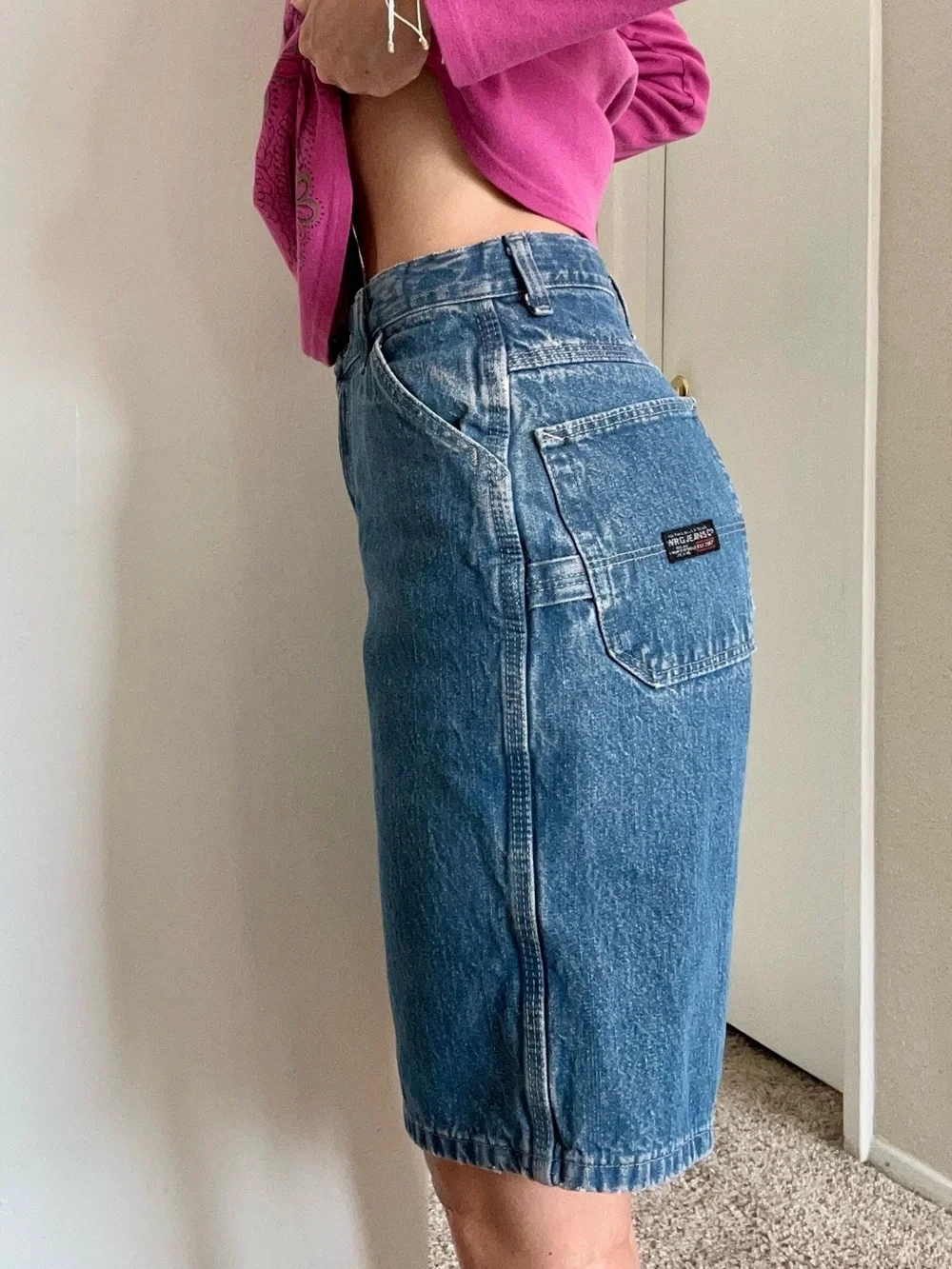 Vintage WRG Baggy Jorts Y2K 90s Skater Grunge Denim Jean Shorts 16R Adjustable